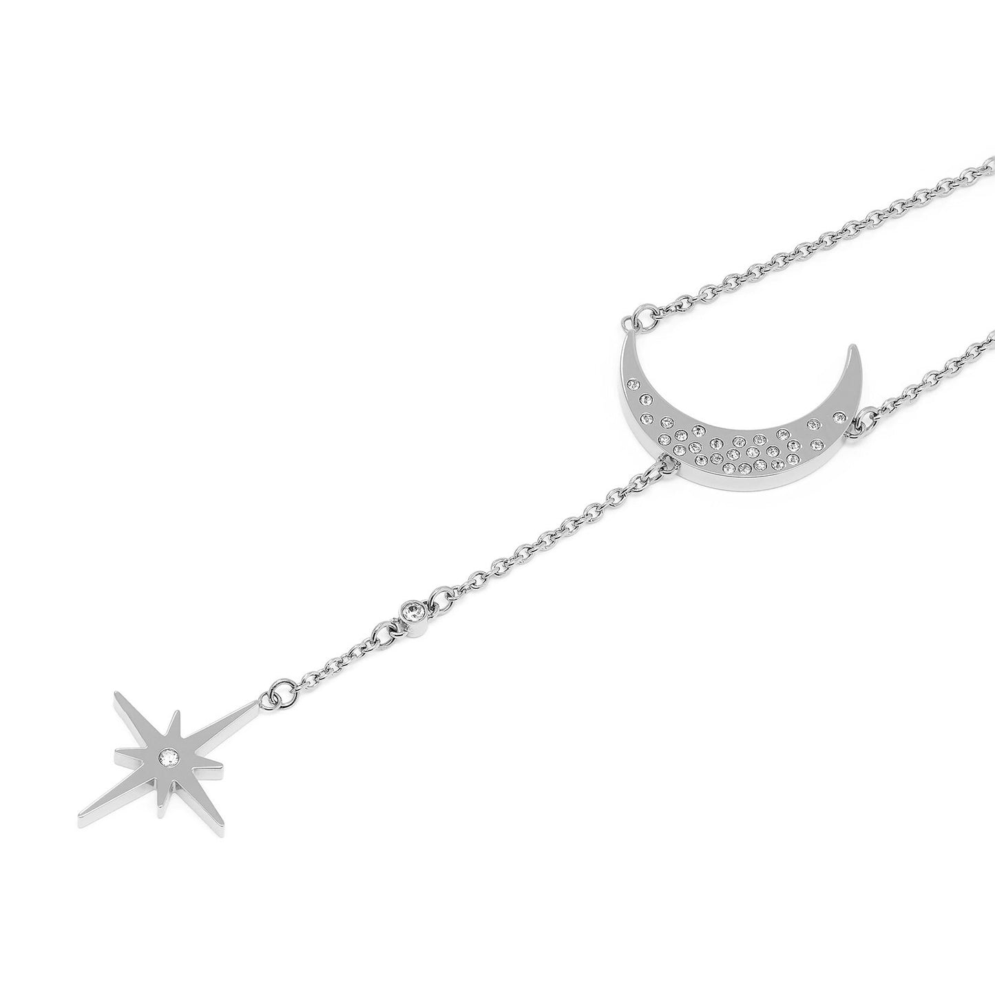 Olivia Burton Celestial North Star & Moon Silver Necklace