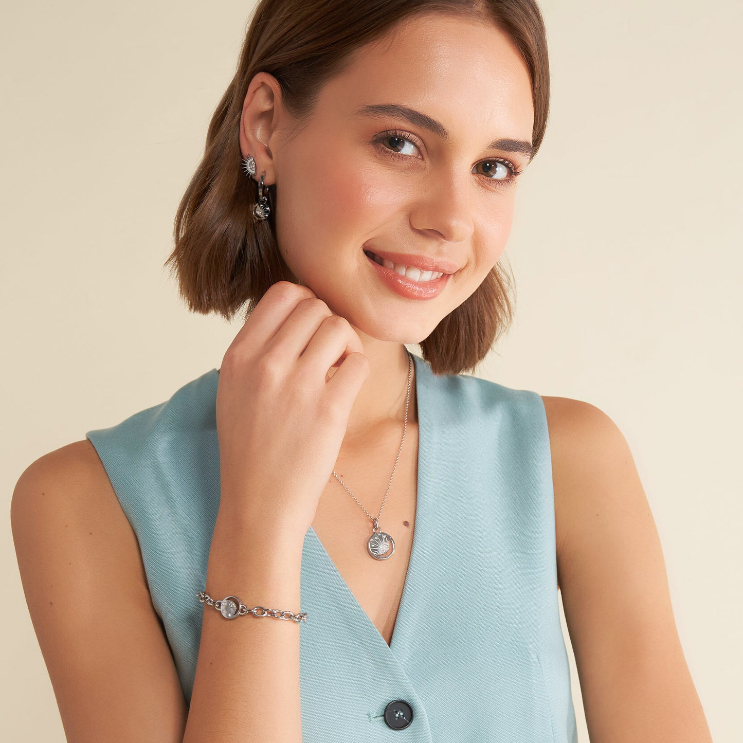 Olivia Burton Celestial Celestial Sun Silver Tone Pendant Necklace