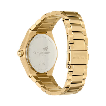 Olivia Burton Sports Luxe 33mm Hexa Green & Gold Bracelet Watch
