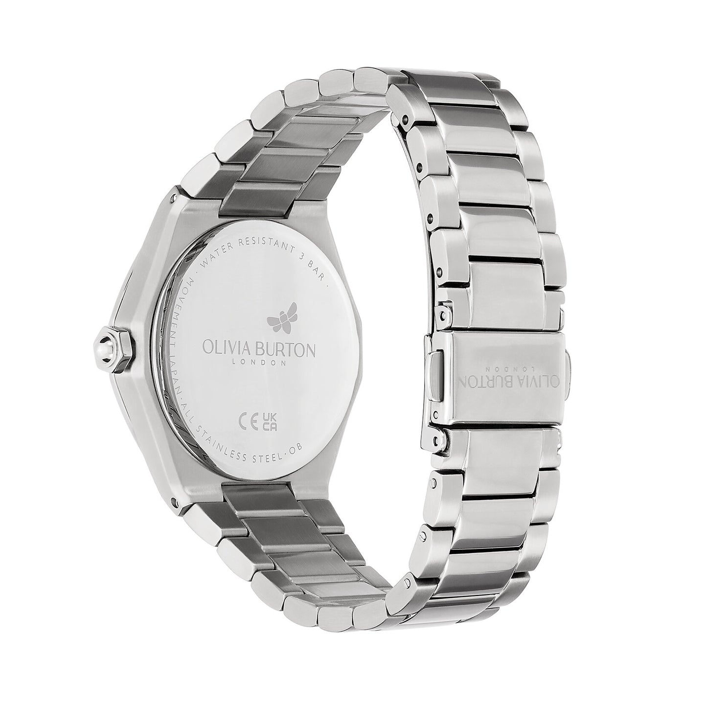 Olivia Burton Sports Luxe 33mm Hexa Blush & Silver Bracelet Watch