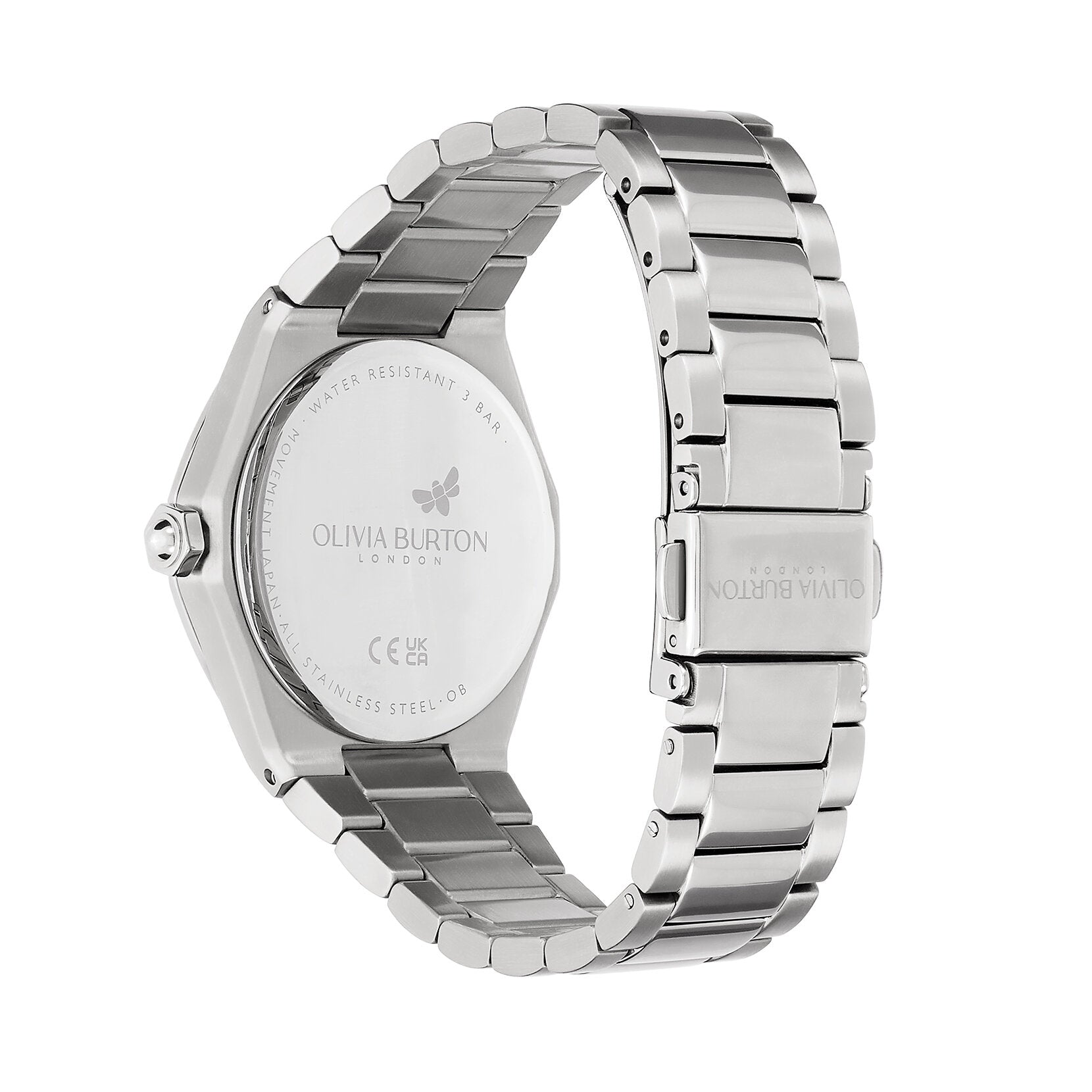 Olivia Burton Sports Luxe 33mm Hexa Blush & Silver Bracelet Watch