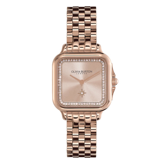 Olivia Burton Classic 28mm Grosvenor Blush & Carnation Gold Bracelet Watch
