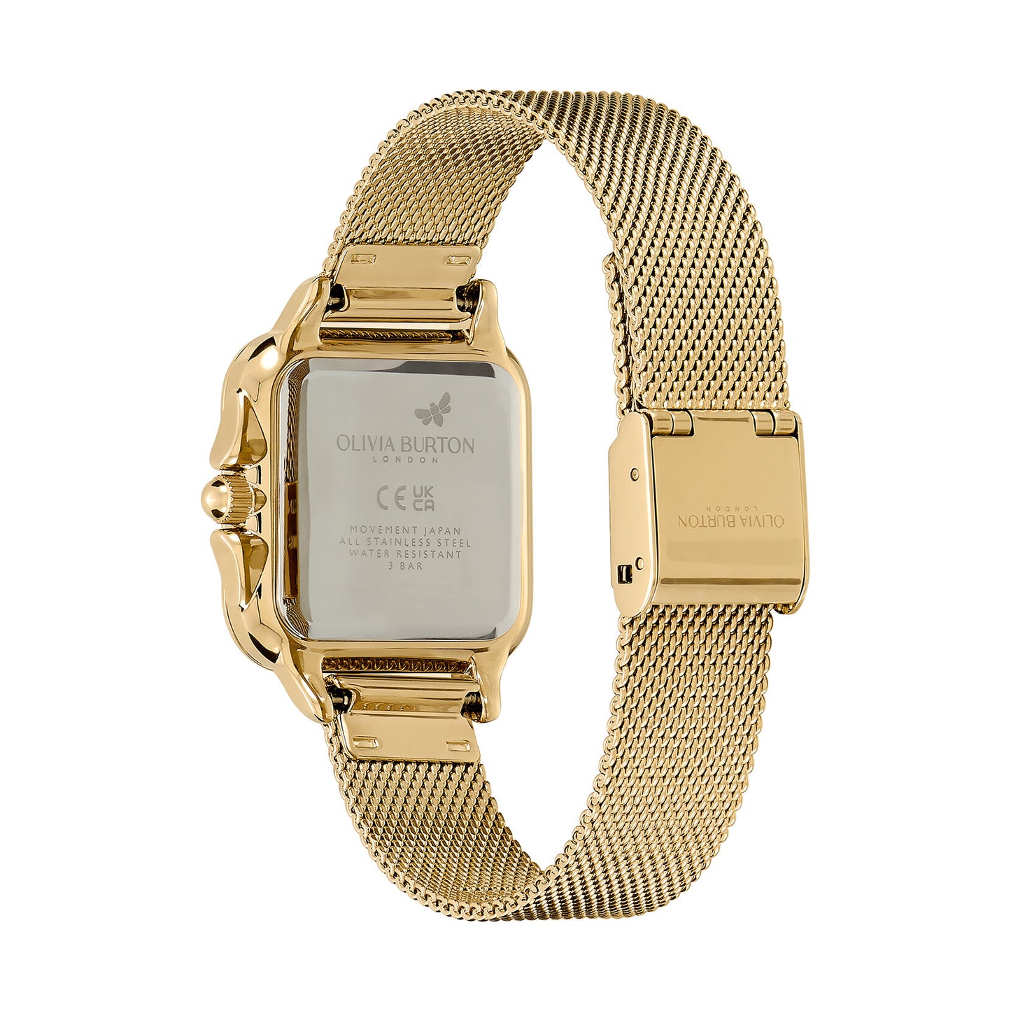 Olivia Burton Classic 28mm Grosvenor Green & Gold Mesh Watch
