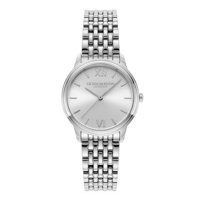 Olivia Burton Classic 32mm Swirl Silver Bracelet Watch