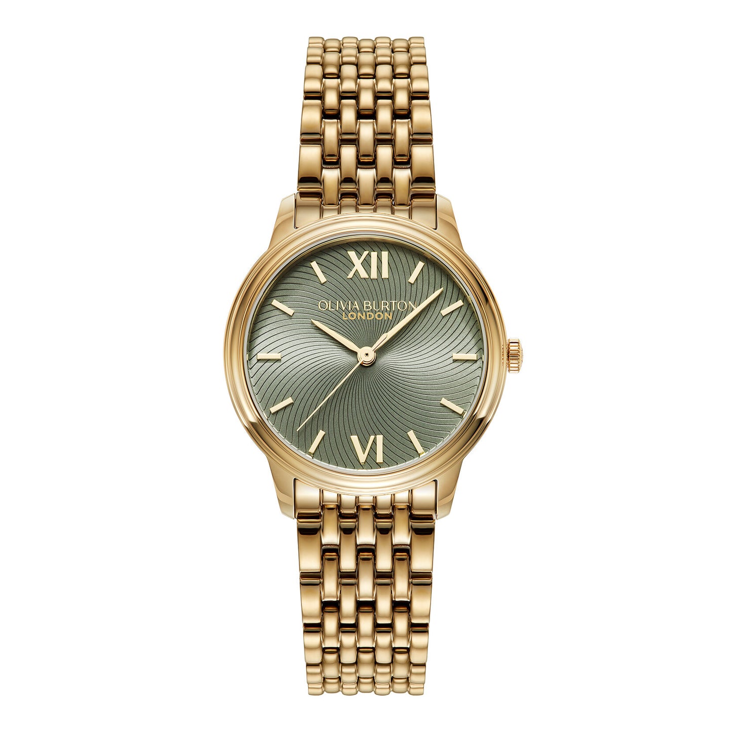 Olivia Burton Classic 32mm Swirl Sage Green & Gold Bracelet Watch