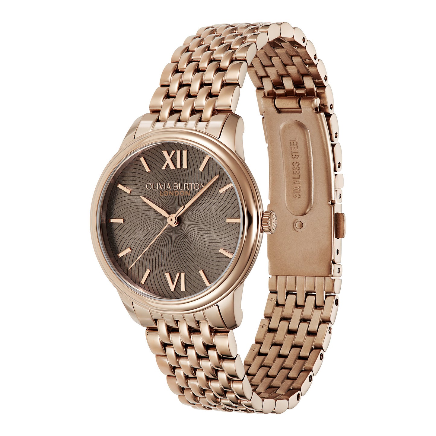 Olivia Burton Classic 32mm Swirl Mushroom & Rose Gold Bracelet Watch