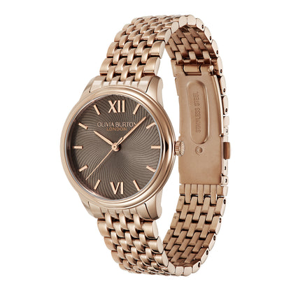 Olivia Burton Classic 32mm Swirl Mushroom & Rose Gold Bracelet Watch