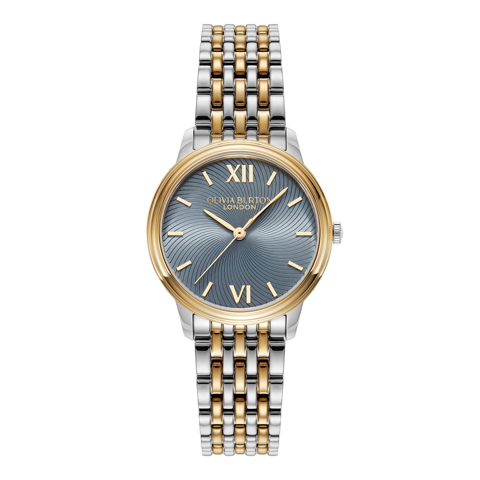 Olivia Burton Classic 32mm Swirl Chalk Blue & Two Tone Bracelet Watch