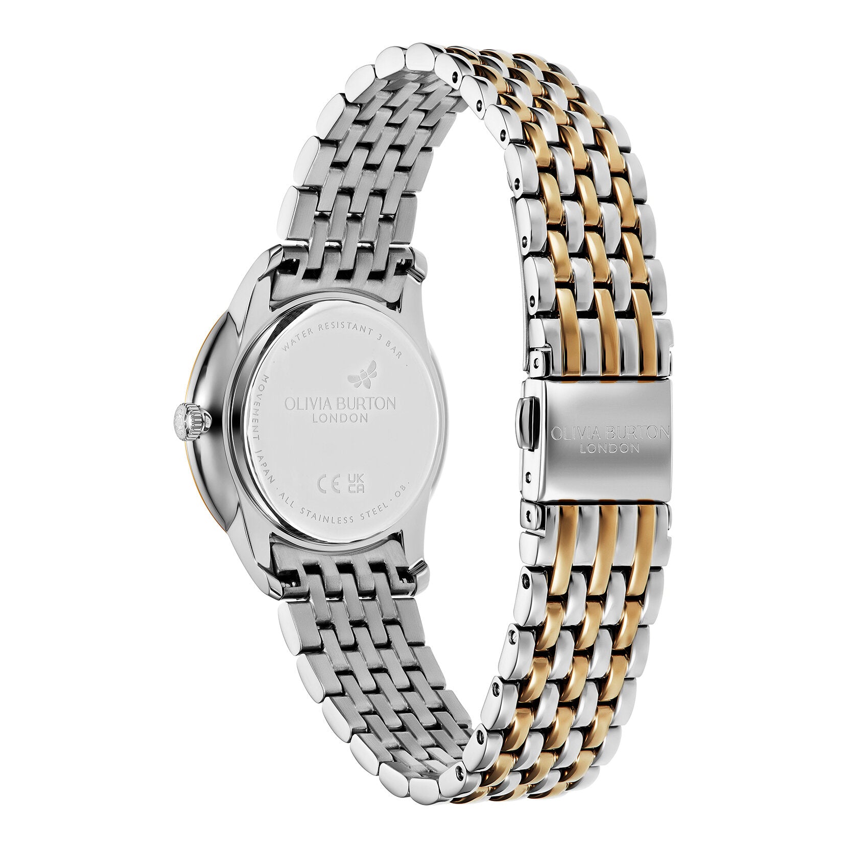 Olivia Burton Classic 32mm Swirl Chalk Blue & Two Tone Bracelet Watch