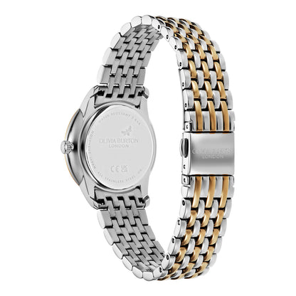 Olivia Burton Classic 32mm Swirl Chalk Blue & Two Tone Bracelet Watch