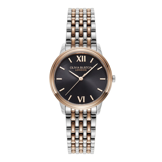 Olivia Burton Classic 32mm Swirl Black & Two Tone Bracelet Watch