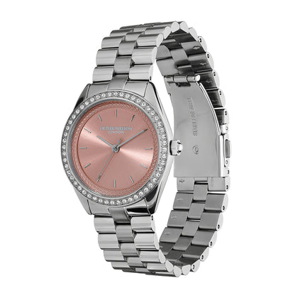 Olivia Burton Sports Luxe 34mm Bejewelled Mellow Rose & Silver Bracelet Watch