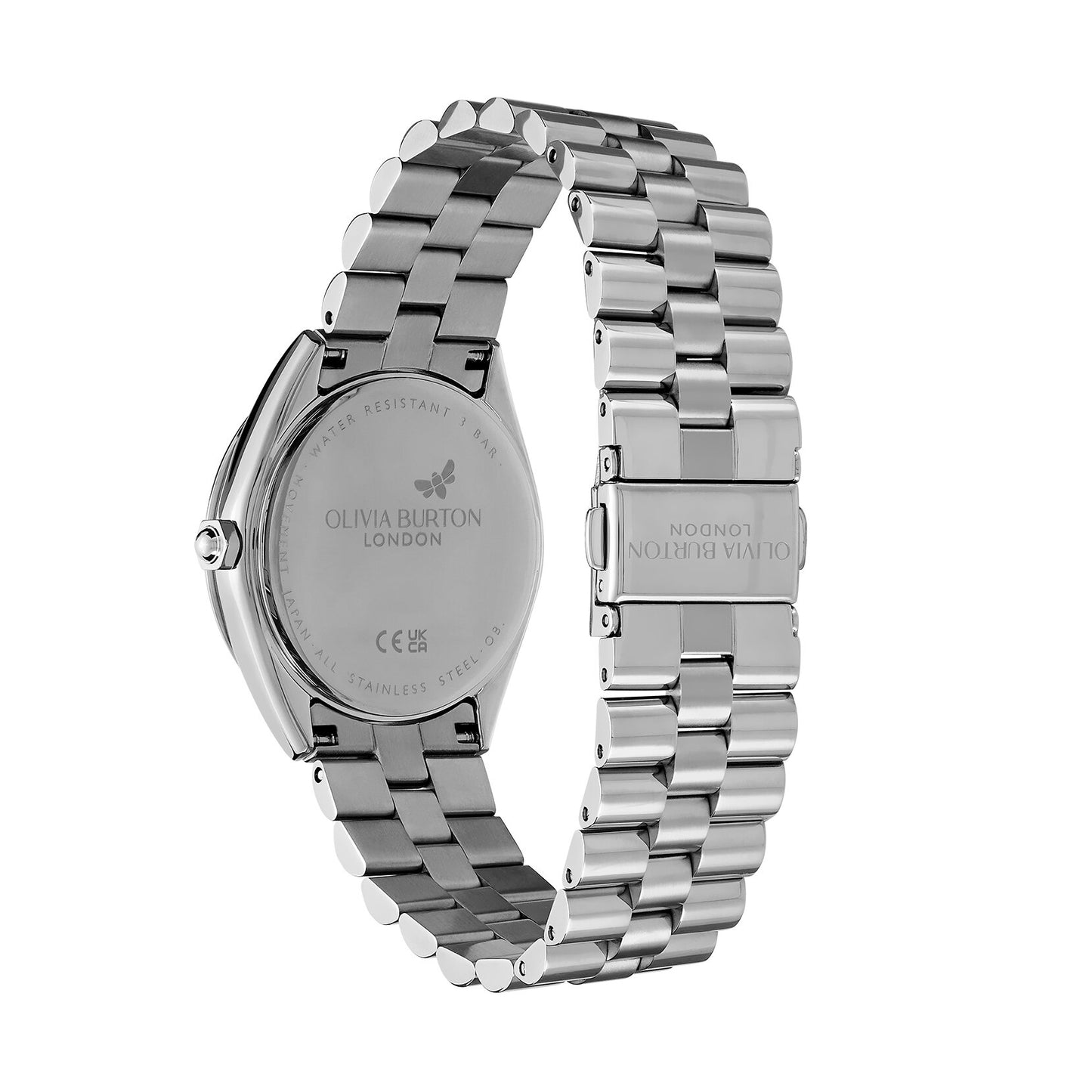 Olivia Burton Sports Luxe 34mm Bejewelled Mellow Rose & Silver Bracelet Watch