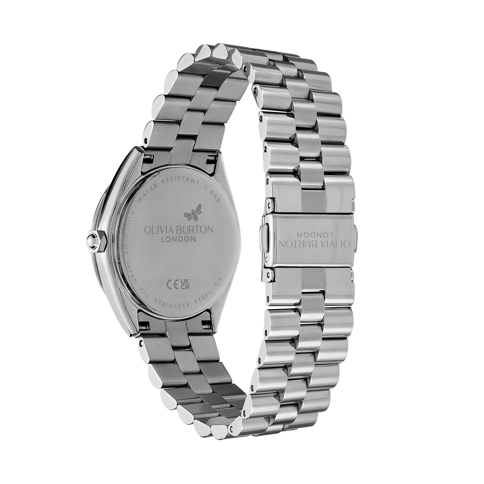 Olivia Burton Sports Luxe 34mm Bejewelled Mellow Rose & Silver Bracelet Watch