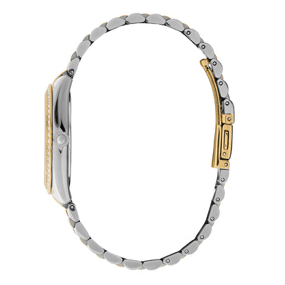 Olivia Burton Sports Luxe 34mm Bejewelled Forest Green & Two Tone Bracelet Watch