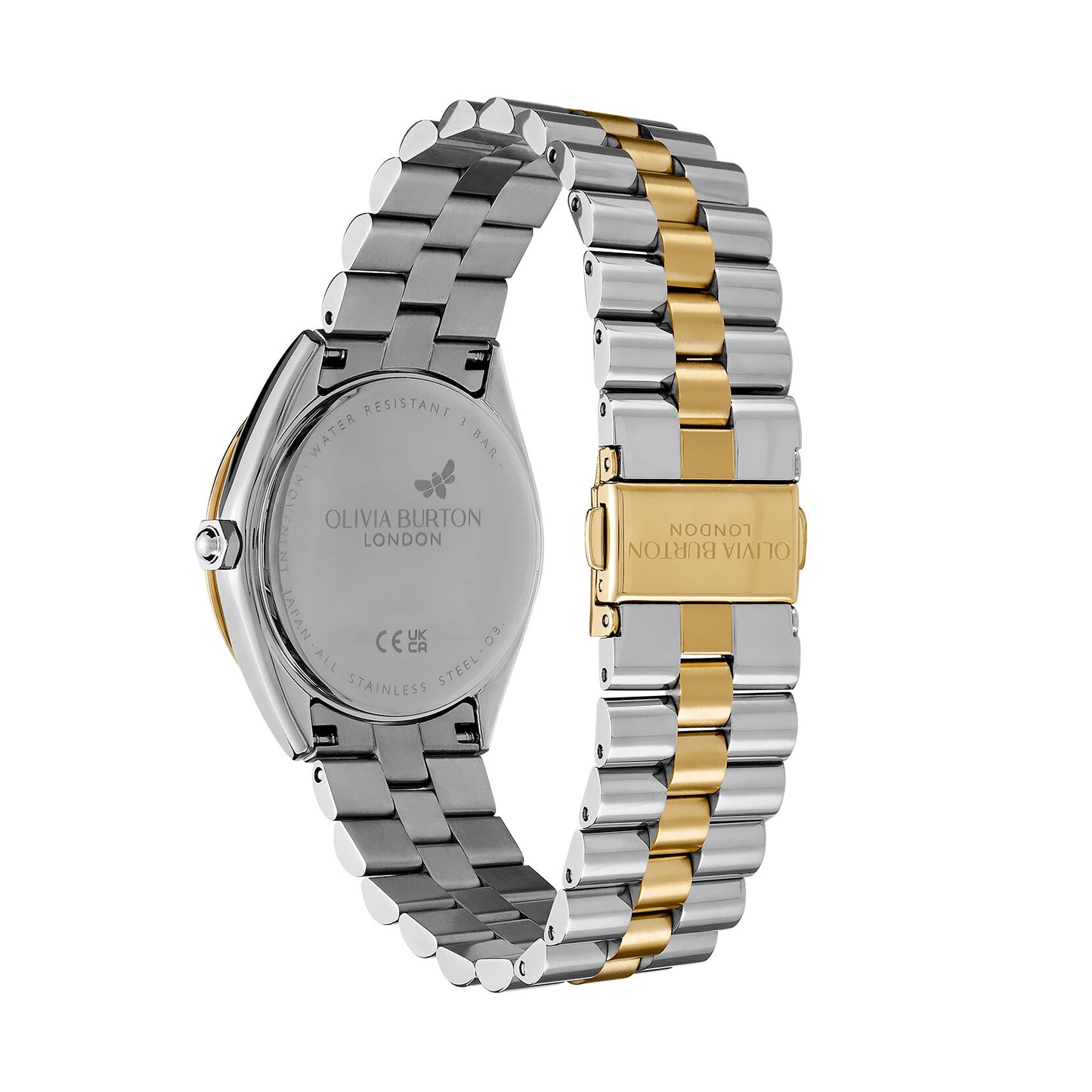 Olivia Burton Sports Luxe 34mm Bejewelled Forest Green & Two Tone Bracelet Watch