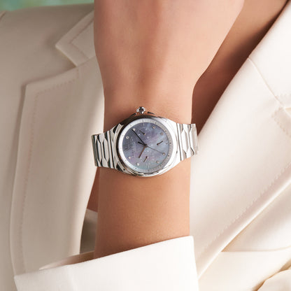 Olivia Burton Sports Luxe 36mm Lustre Multi-Function Light Grey & Silver Bracelet Watch