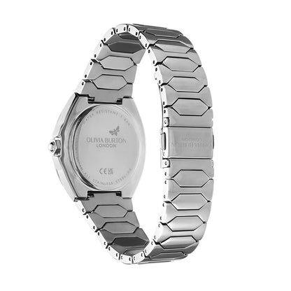 Olivia Burton Sports Luxe 36mm Lustre Multi-Function Light Grey & Silver Bracelet Watch