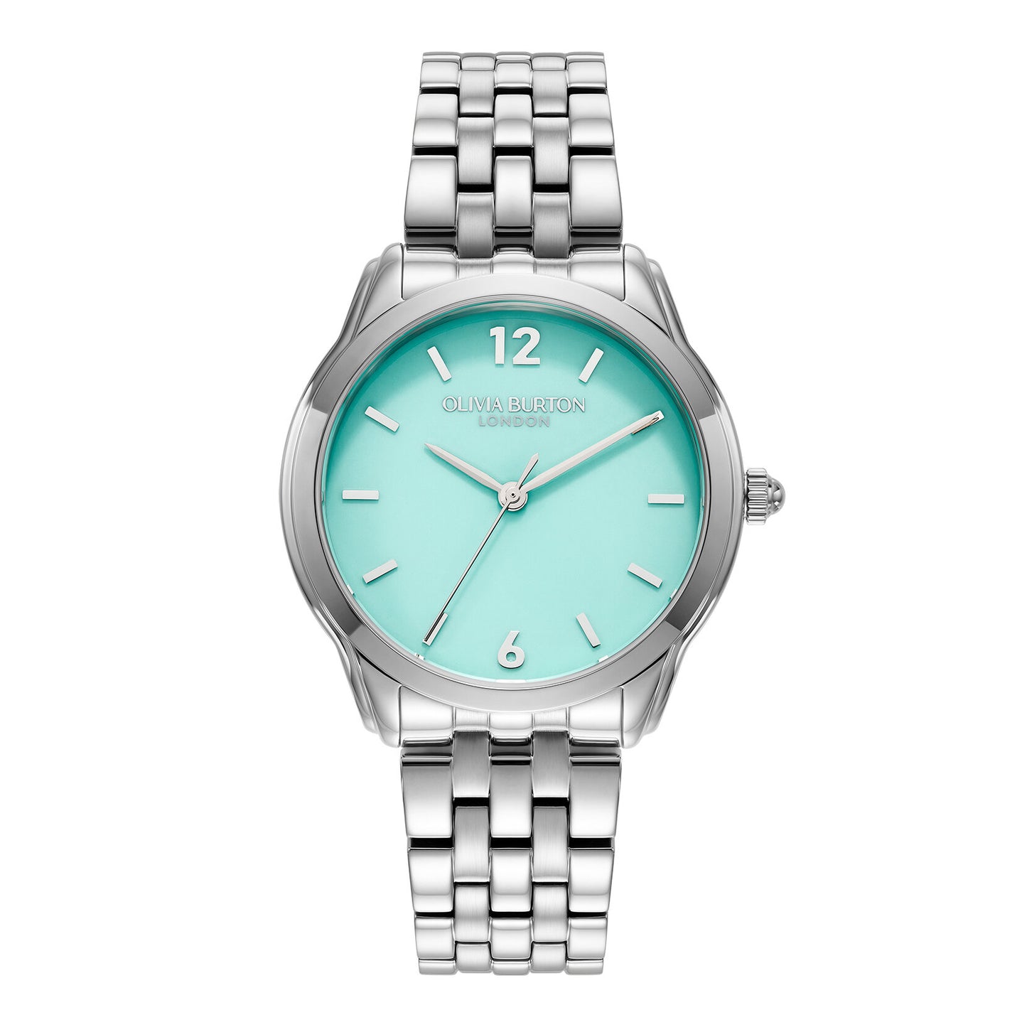 Olivia Burton Classic 36mm Starlight Color Turquoise & Silver Bracelet Watch