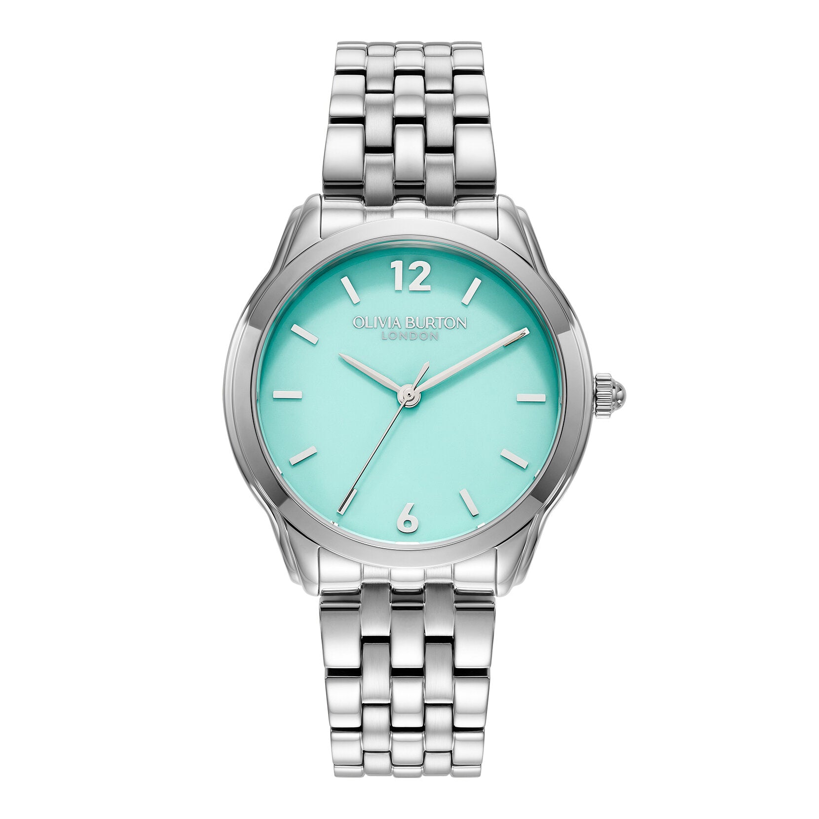 Olivia Burton Classic 36mm Starlight Color Turquoise & Silver Bracelet Watch