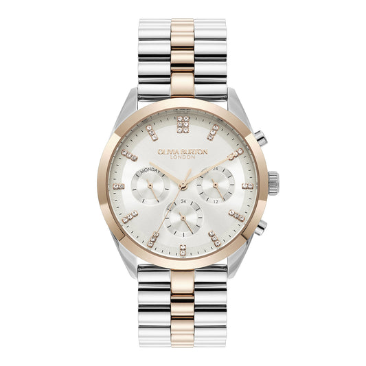 Olivia Burton Sports Luxe 38mm City Classic Multifunction Two Tone Bracelet Watch