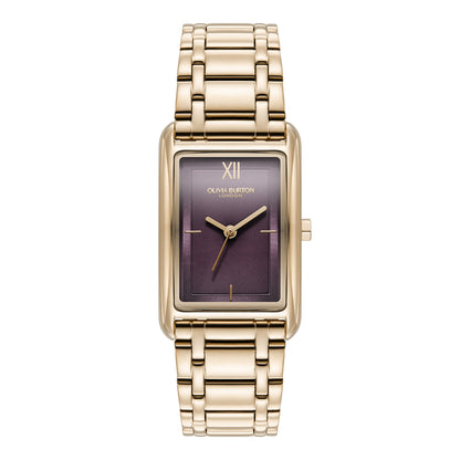 Olivia Burton Classic 23mm Grove Midnight Plum & Rose Gold Bracelet Watch