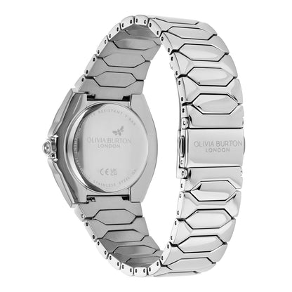 Olivia Burton Sports Luxe 34mm Lustre Onyx & Silver Bracelet Watch