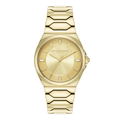 Olivia Burton Sports Luxe 34mm Lustre Champagne & Gold Bracelet Watch