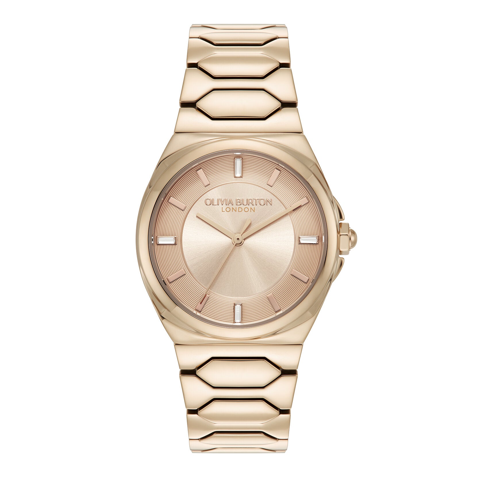 Olivia Burton Sports Luxe 34mm Lustre Carnation & Rose Gold Bracelet Watch