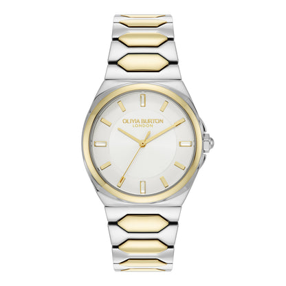 Olivia Burton Sports Luxe 34mm Lustre Ivory & Two Tone Bracelet Watch
