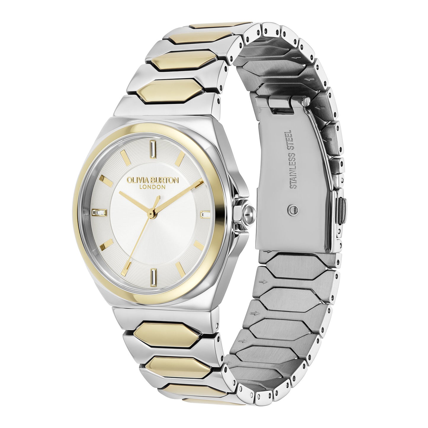 Olivia Burton Sports Luxe 34mm Lustre Ivory & Two Tone Bracelet Watch