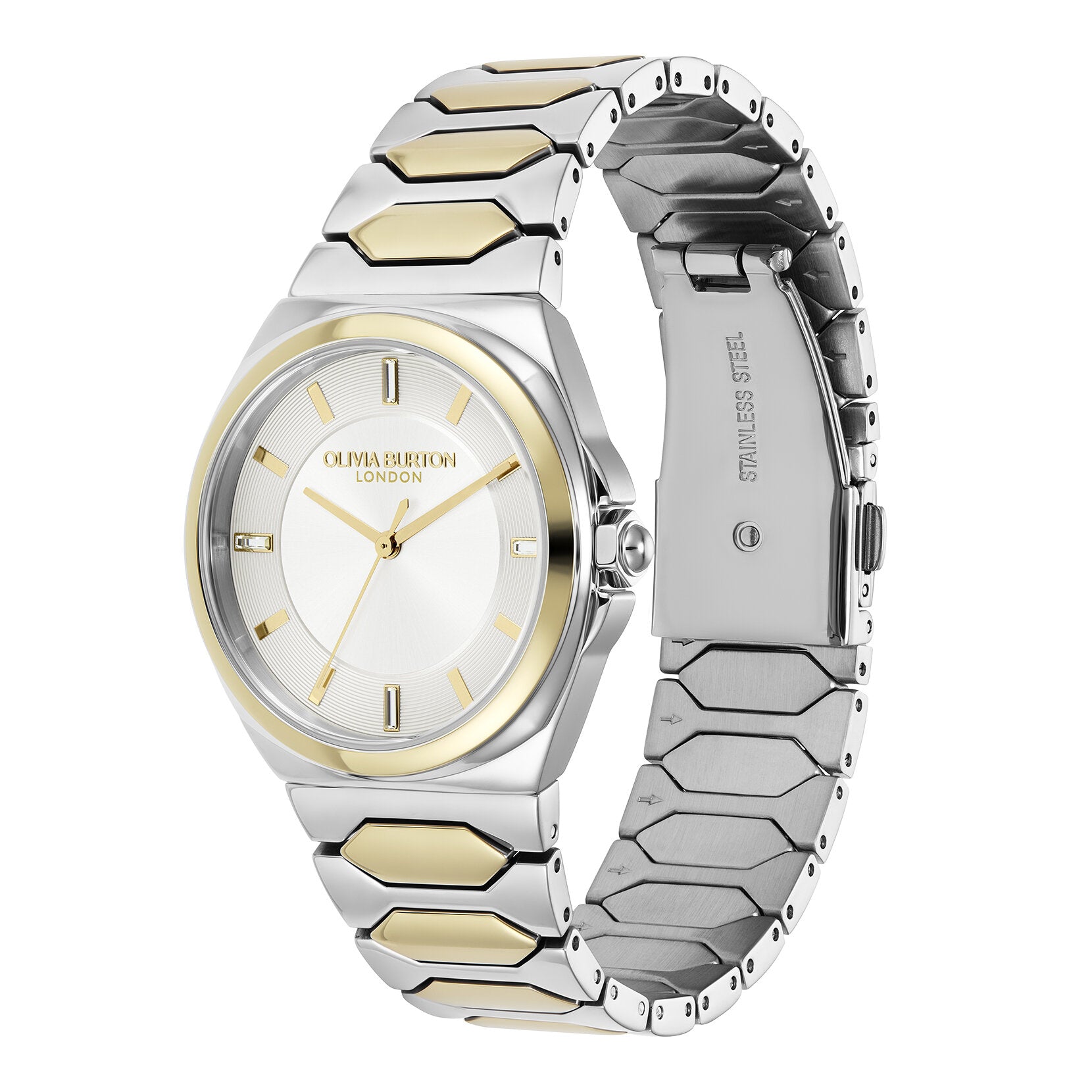 Olivia Burton Sports Luxe 34mm Lustre Ivory & Two Tone Bracelet Watch