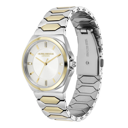 Olivia Burton Sports Luxe 34mm Lustre Ivory & Two Tone Bracelet Watch