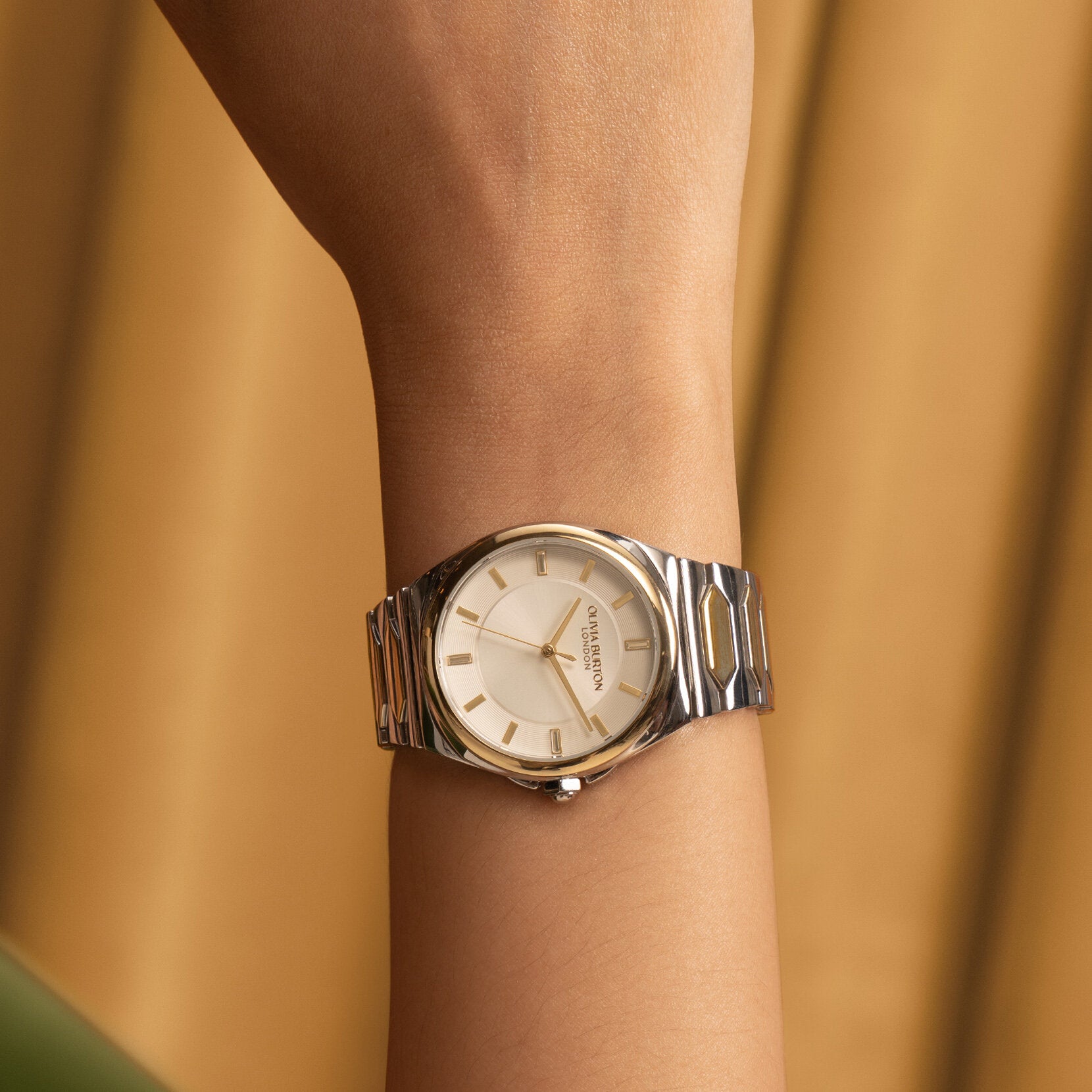 Olivia Burton Sports Luxe 34mm Lustre Ivory & Two Tone Bracelet Watch