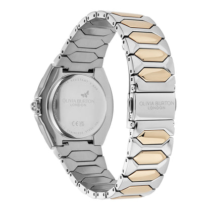 Olivia Burton Sports Luxe 34mm Lustre Chalk Blue & Two Tone Bracelet Watch