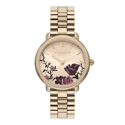 Olivia Burton Signature 36mm Vintage Floral Rose Gold Bracelet Watch