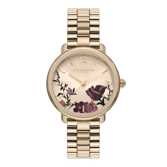 Olivia Burton Signature 36mm Vintage Floral Rose Gold Bracelet Watch