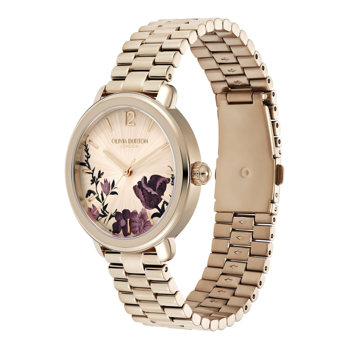 Olivia Burton Signature 36mm Vintage Floral Rose Gold Bracelet Watch