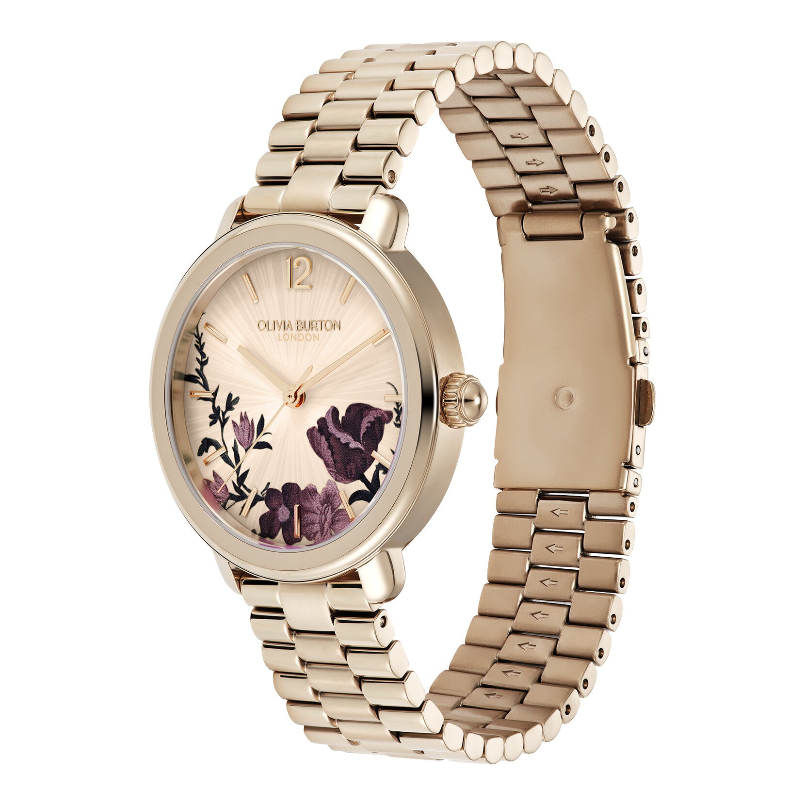 Olivia Burton Signature 36mm Vintage Floral Rose Gold Bracelet Watch