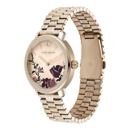 Olivia Burton Signature 36mm Vintage Floral Rose Gold Bracelet Watch