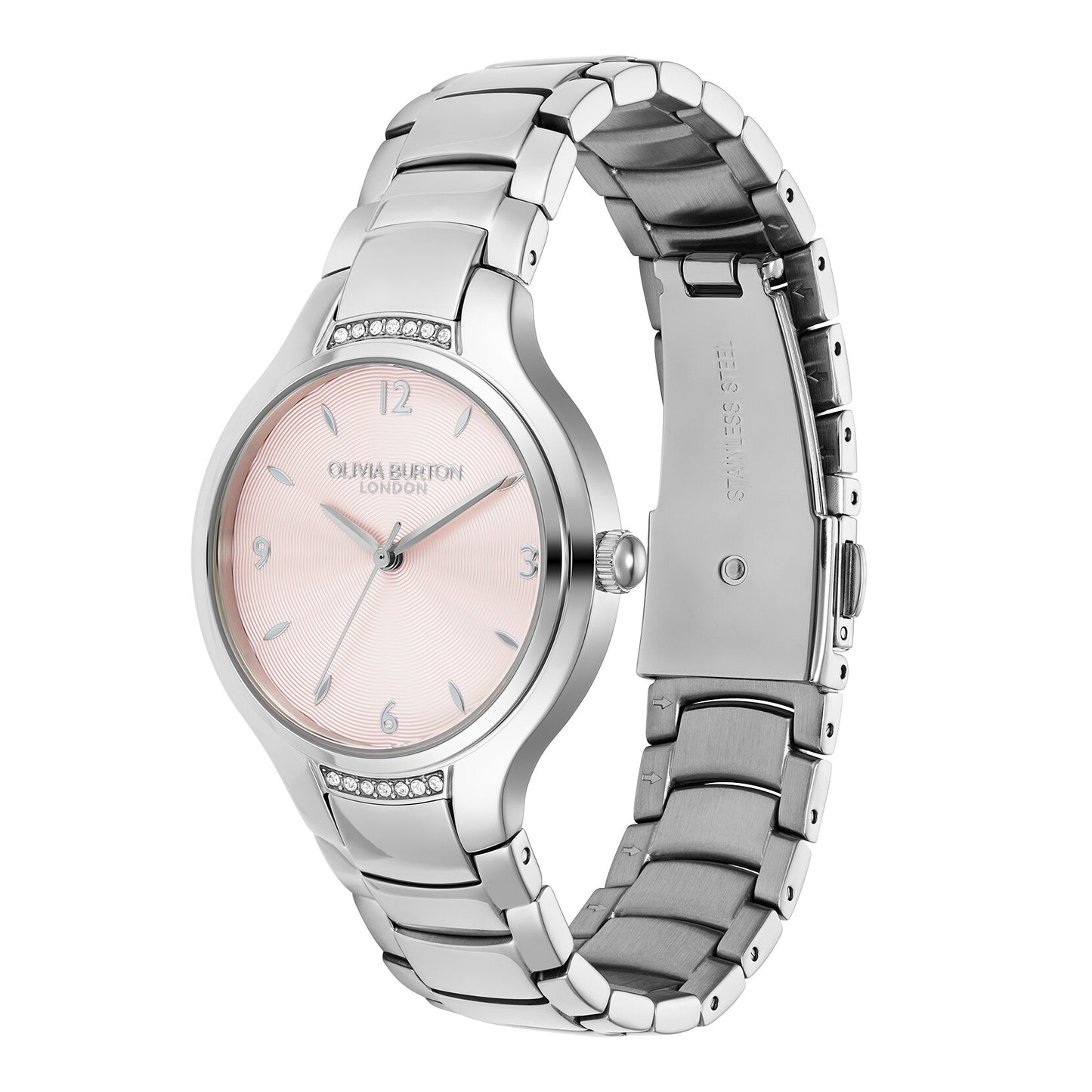 Olivia Burton Classic 34mm Lea Light Blush & Silver Bracelet Watch