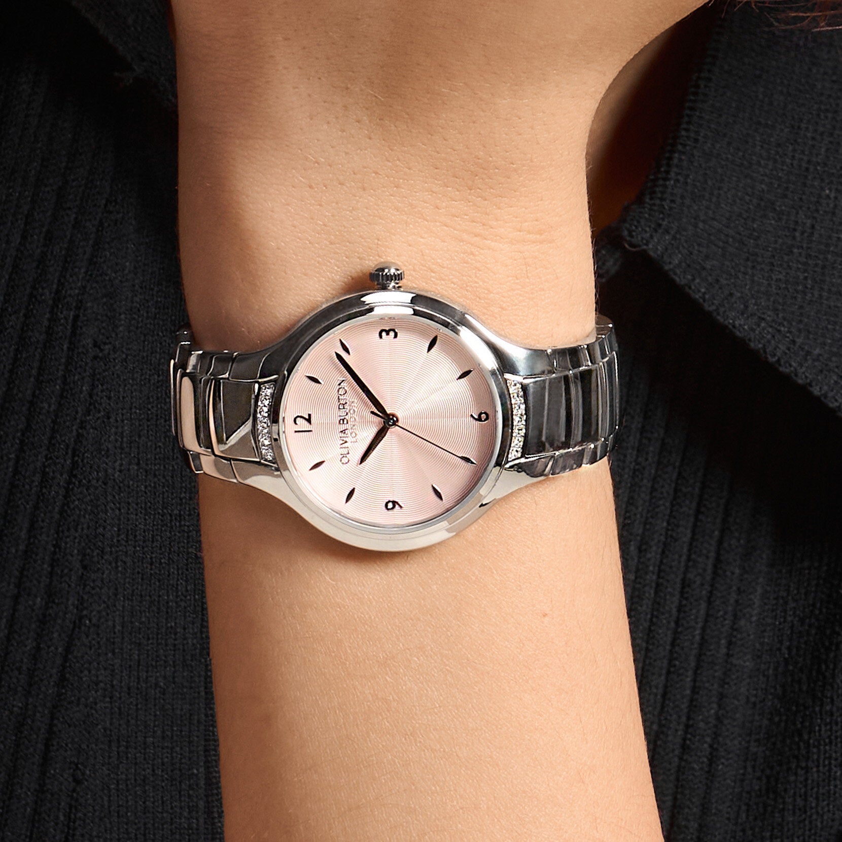 Olivia Burton Classic 34mm Lea Light Blush & Silver Bracelet Watch