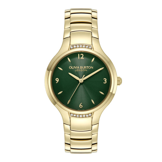 Olivia Burton Classic 34mm Lea Forest Green & Gold Bracelet Watch