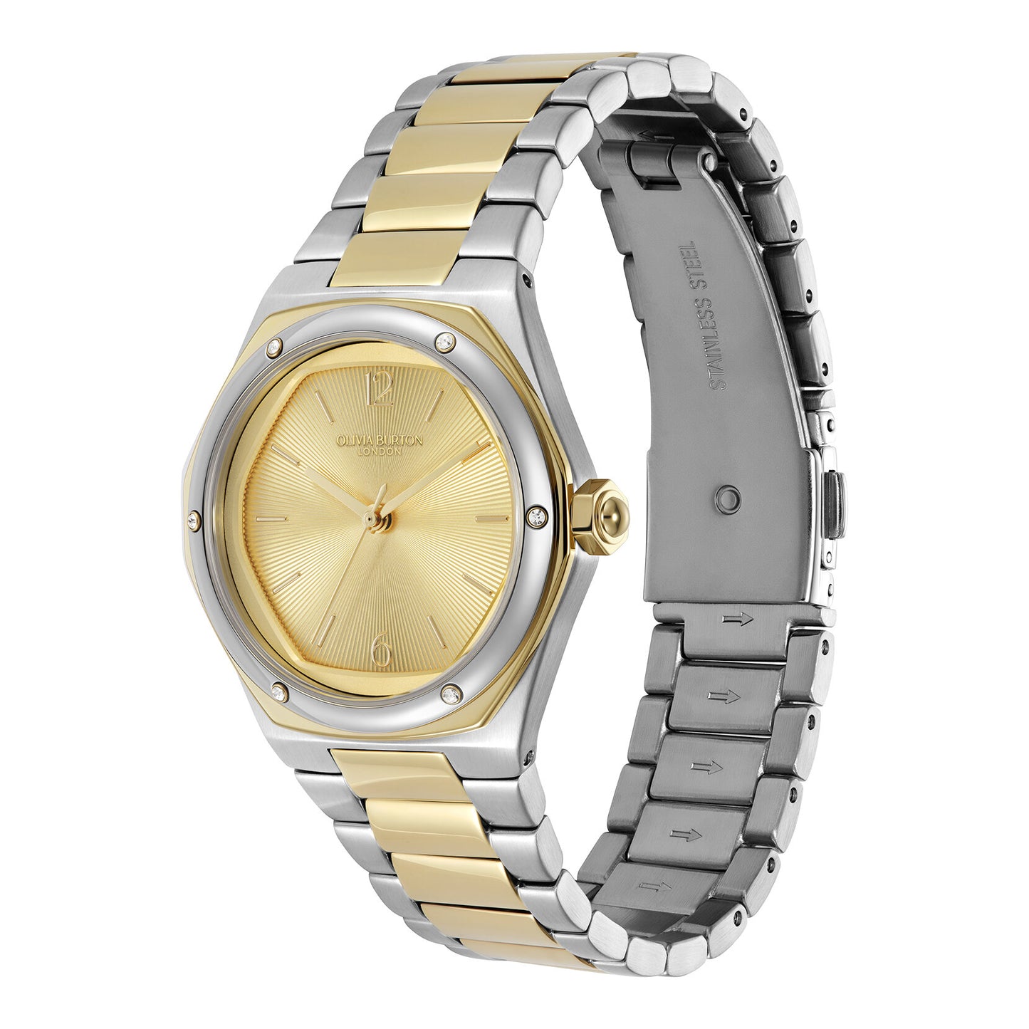 Olivia Burton Sports Luxe 33mm Hexa Gold & Two Tone Bracelet Watch