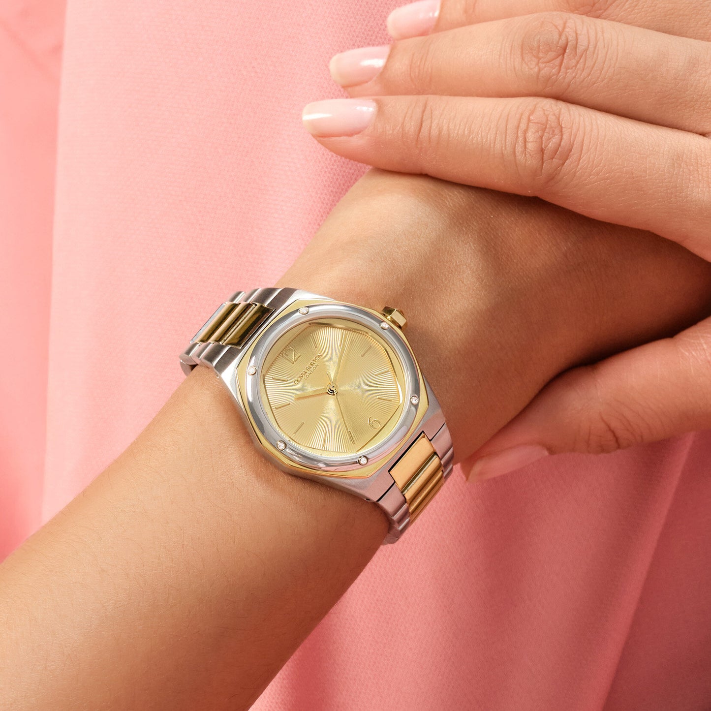 Olivia Burton Sports Luxe 33mm Hexa Gold & Two Tone Bracelet Watch