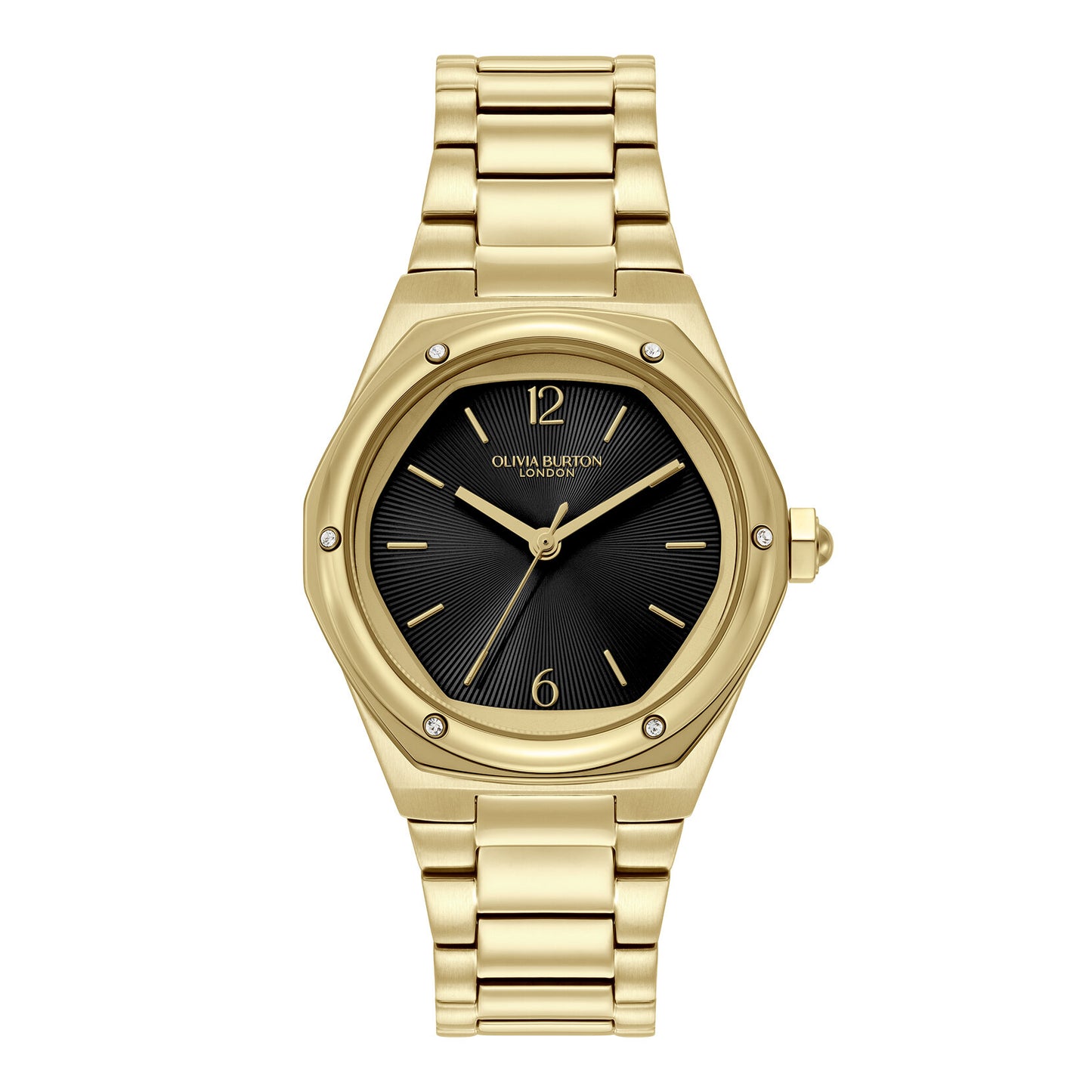 Olivia Burton Sports Luxe 33mm Hexa Black & Gold Bracelet Watch