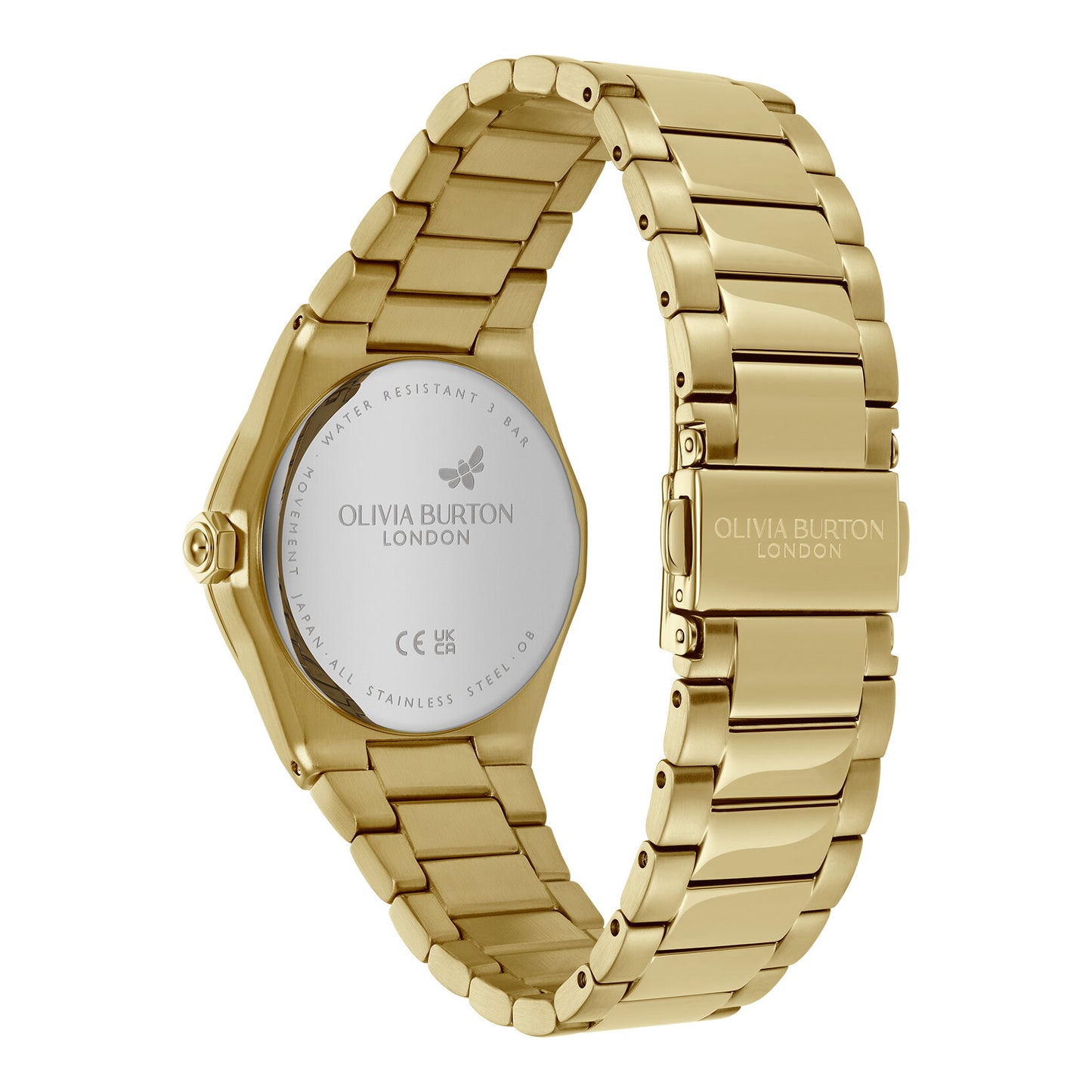Olivia Burton Sports Luxe 33mm Hexa Black & Gold Bracelet Watch