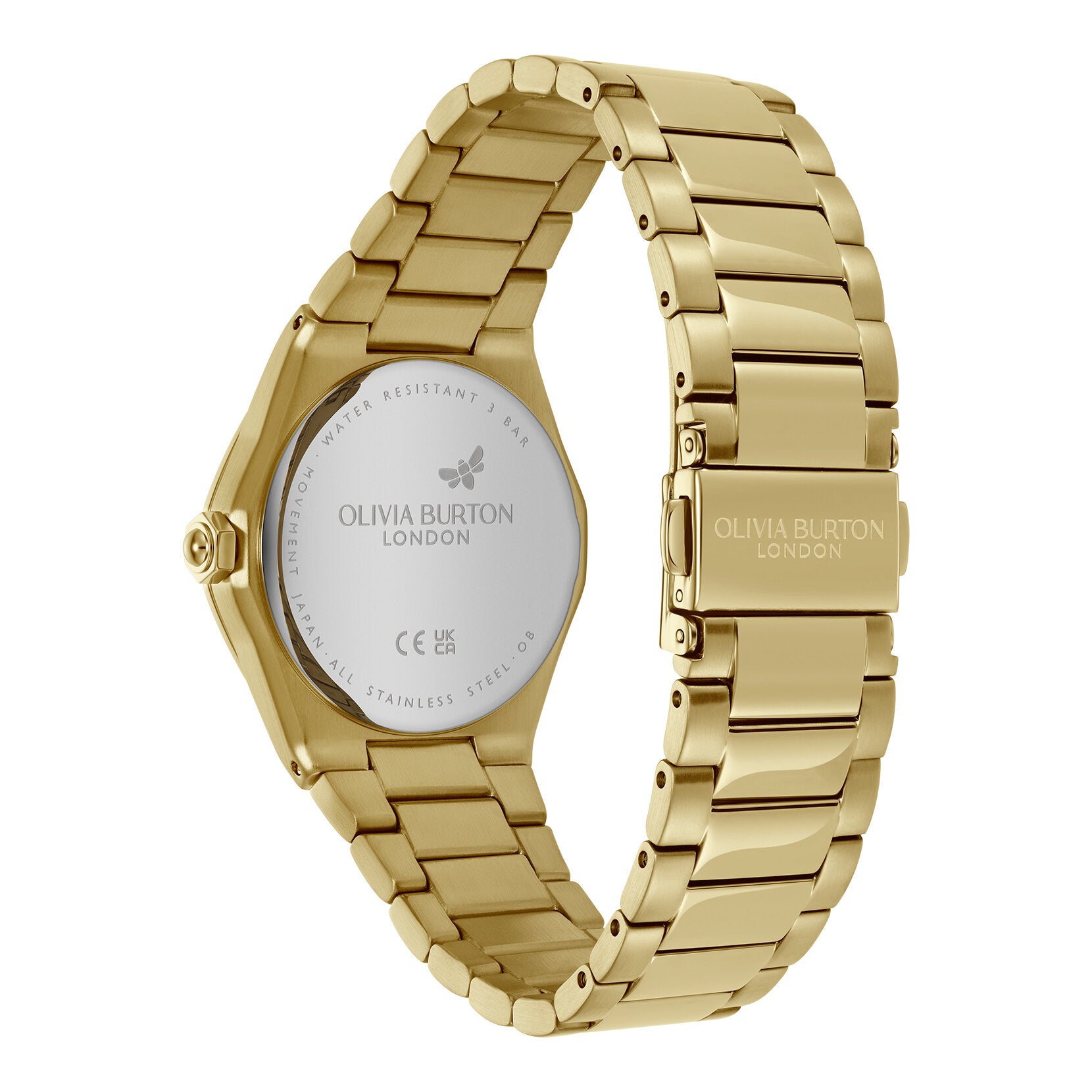 Olivia Burton Sports Luxe 33mm Hexa Black & Gold Bracelet Watch