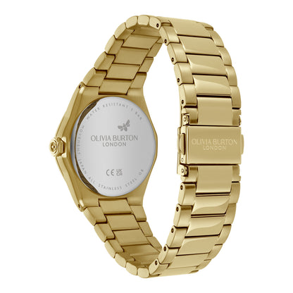 Olivia Burton Sports Luxe 33mm Hexa Black & Gold Bracelet Watch