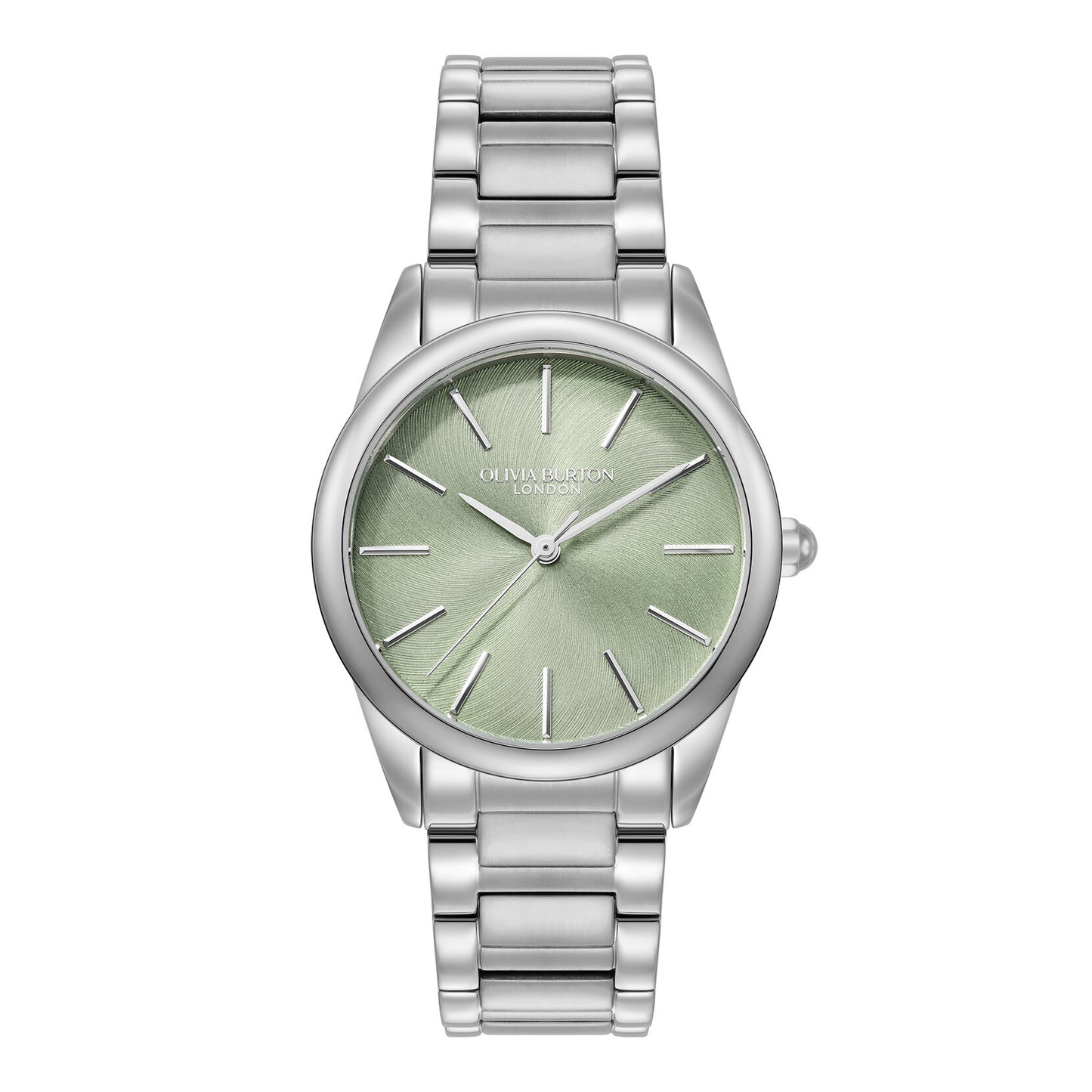 Olivia Burton Classic 34mm Glowful Mint Green & Silver Bracelet Watch